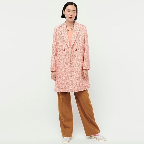 J. Crew - Daphne Topcoat in Italian Tweed - Faded Guava Multi - Picture 1 of 14